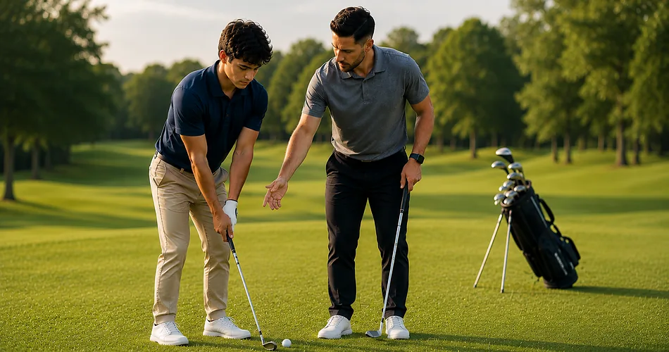 private golf lesson coach student